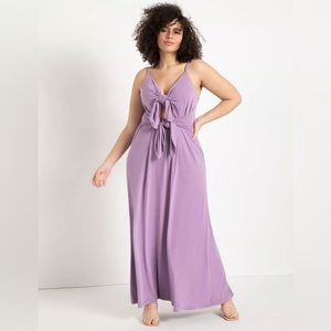 Eloquii Cut Out Tie Detail Dress Lavender